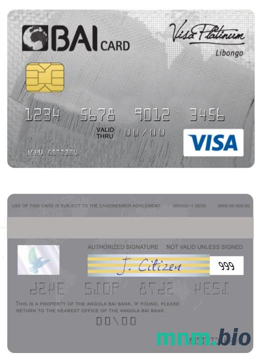Angola Bai bank visa platyna karta przykład w formacie PSD